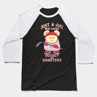 Just A Girl Who Loves Hockey and Hamsters Gift product Baseball T-Shirt